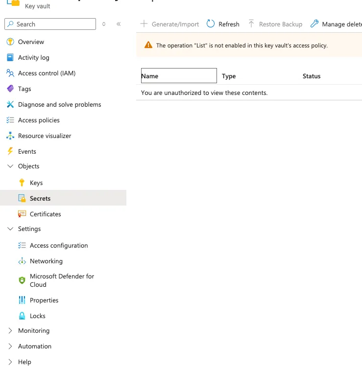 Azure Key Vault 환경변수